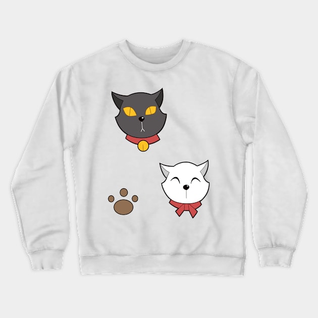 black white cat cartoon Crewneck Sweatshirt by DikaOtter